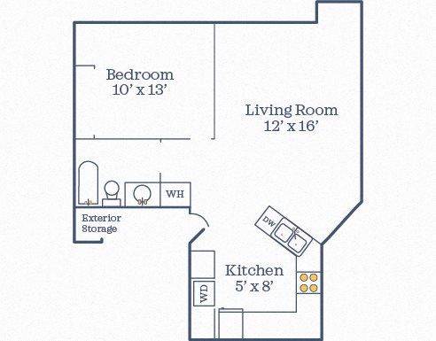 Cunningham 1BR 1BA 595 sf